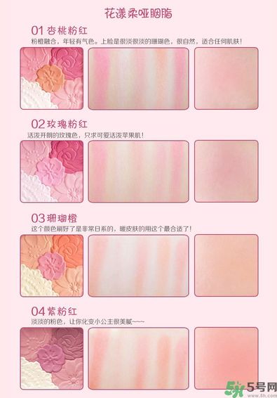canmake花瓣腮紅色號(hào)對(duì)比圖？canmake五色花瓣腮紅試色