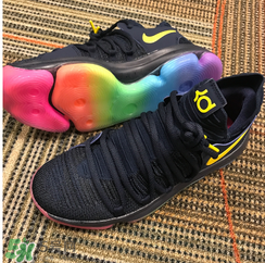 nike kd 10 be true彩虹配色實物怎么樣？杜蘭特10彩虹底照片曝光
