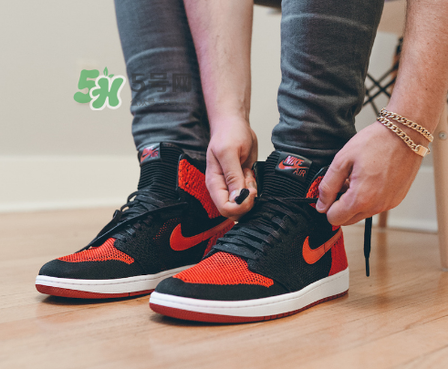 air jordan 1 flyknit banned上腳怎么樣？aj1編織款毛線鞋上腳效果