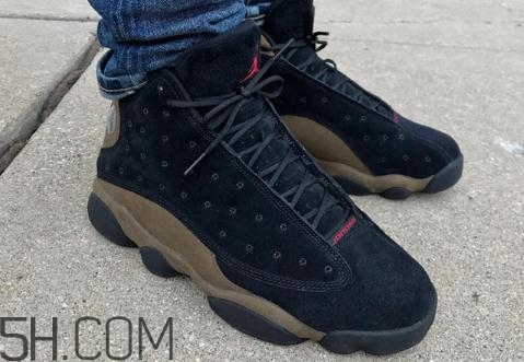 air jordan 13 olive麂皮橄欖配色上腳效果怎么樣？
