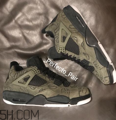 kaws與air jordan 4聯(lián)名橄欖綠版本實物什么樣？
