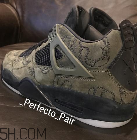 kaws與air jordan 4聯(lián)名橄欖綠版本實物什么樣？