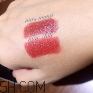 nars mona和mac chili顏色一樣嗎？nars mona和chili試色對比