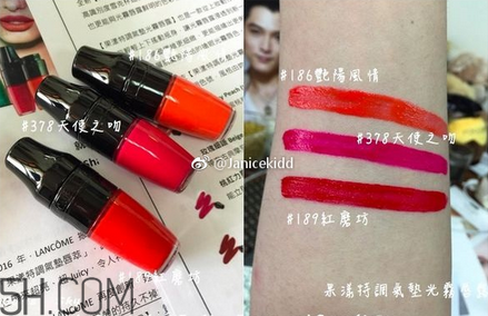 蘭蔻搖搖樂(lè)啞光唇釉186是什么顏色？蘭蔻氣墊光霧唇露試色