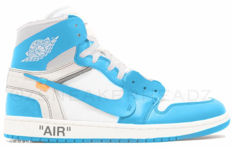 off white聯(lián)名air jordan 1北卡藍(lán)配色發(fā)售時(shí)間_多少錢？